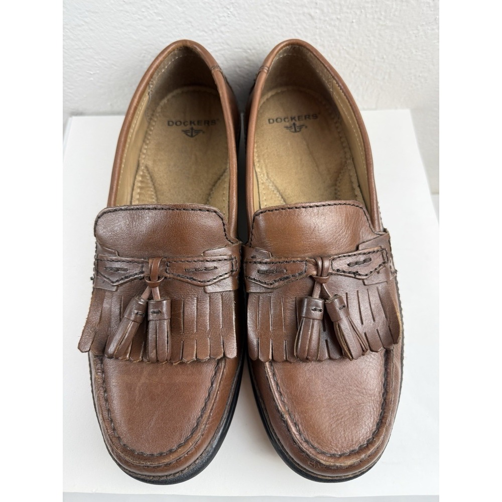 Dockers Sinclair Kiltie Tassel Loafers Mens Brown Leather Slip On Shoes Sz 10.5 - Picture 4 of 9
